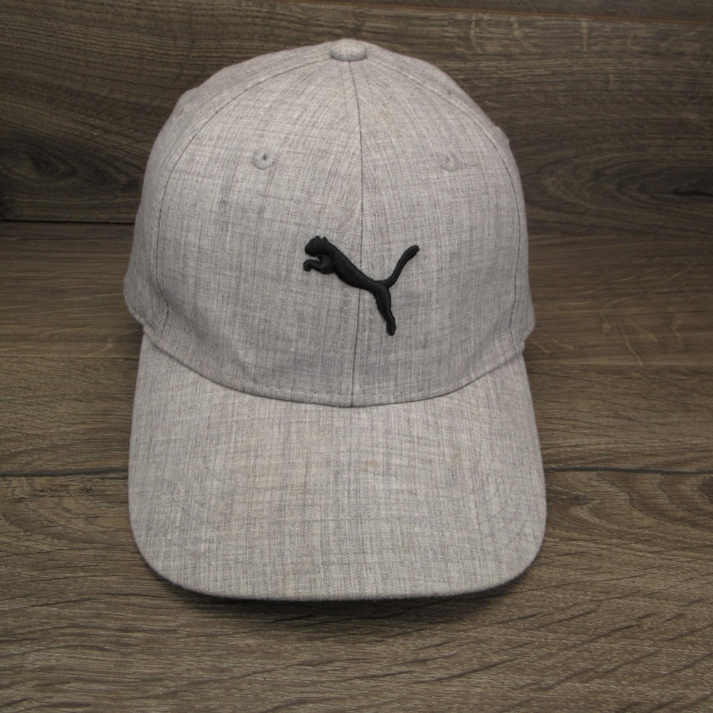 Puma Hat Cap Fitted Mens One Size Gray Stretch Baseball Twill Sports Casual